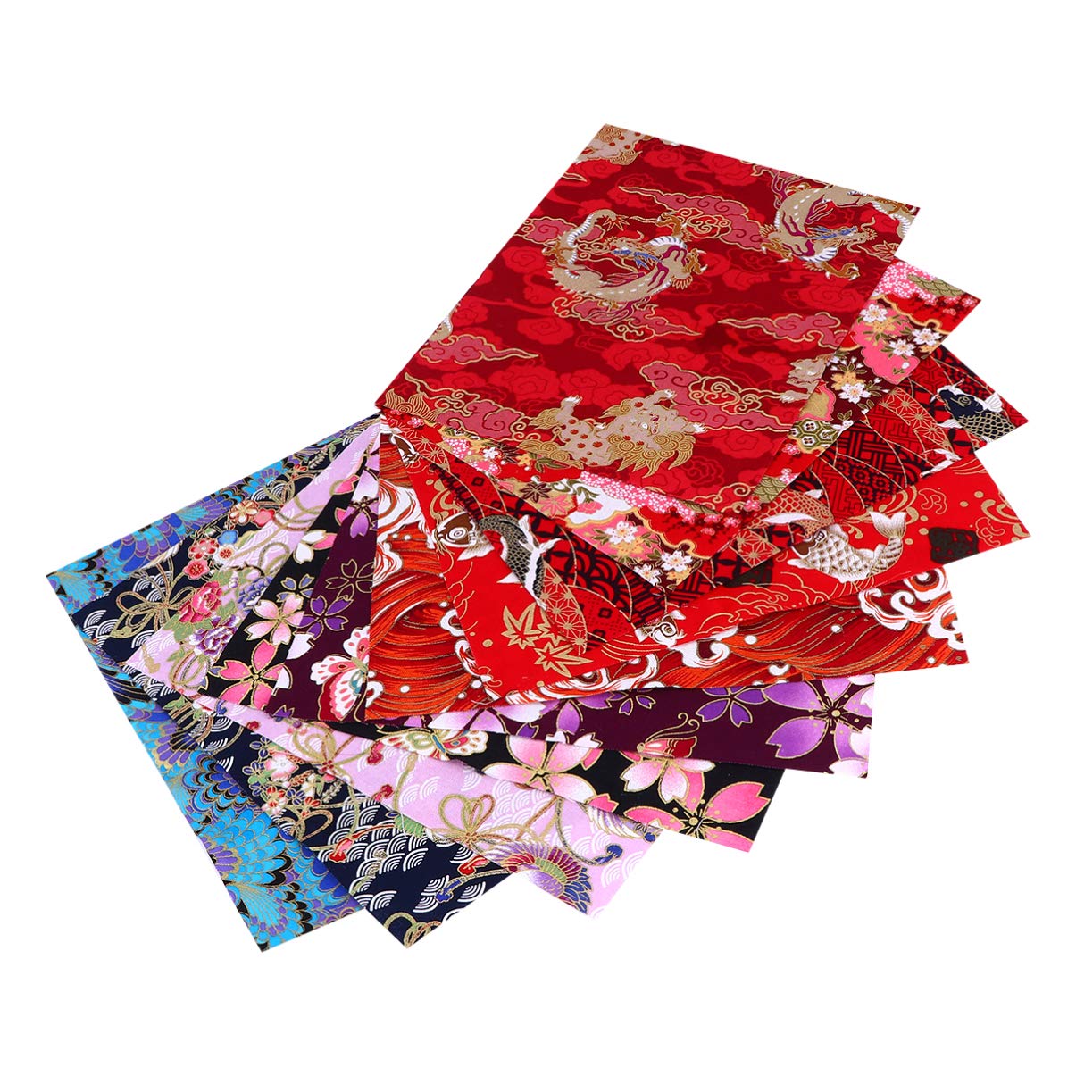 ARTIBETTER 10pcs Japanese Printed Fabric Cloth Kimono Cotton